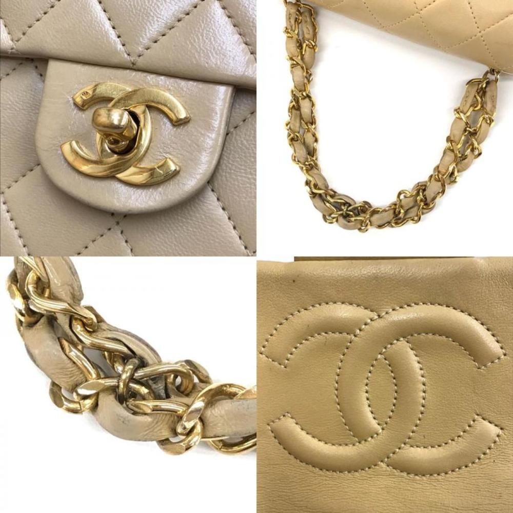 Chanel Matelasse Turn Lock Chain Leather Beige Handbag - Picture 8 of 8